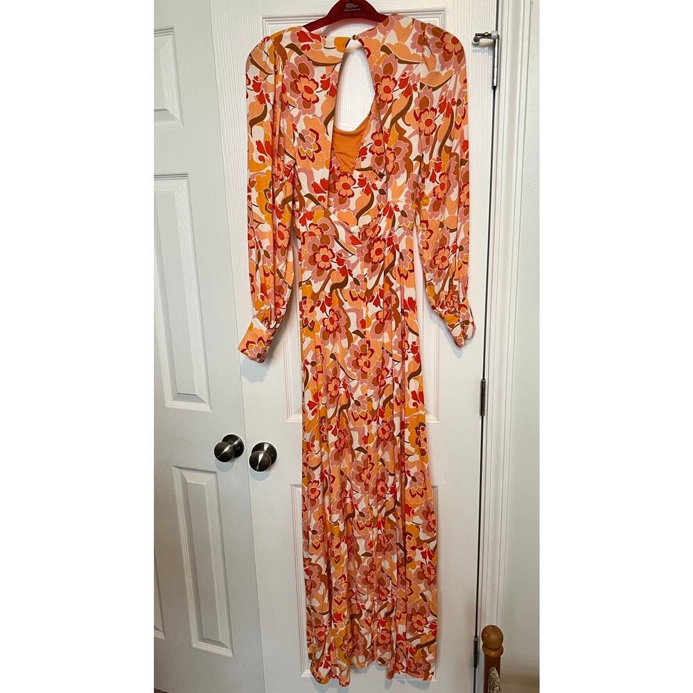 AFRM Shiloh Floral Open Back Long Sleeve Maxi Dress XS - Picture 4 of 10